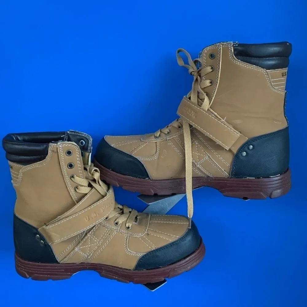 US Polo ASSN Tan Brown Boots US Men's 10 21618837F Lace-Up w/Strap Crusade